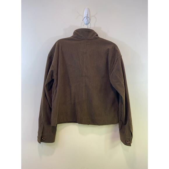 Avec Les Filles Brown Corduroy Button Up Blazer Jacket  XS  Mock Neck Lagenlook - Picture 5 of 11